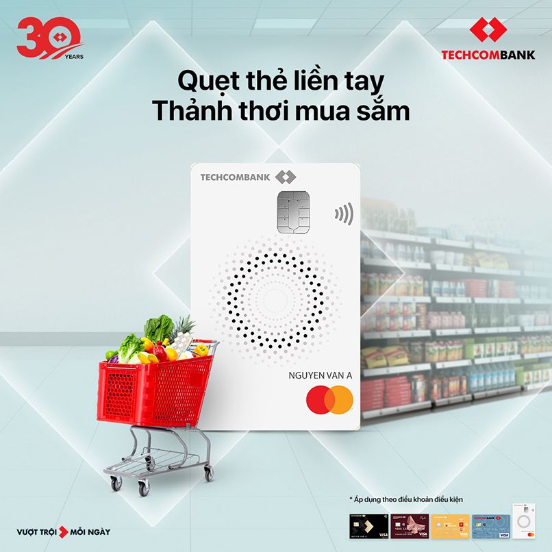 Top 8 thẻ tín dụng miễn phí thường niên trọn đời tại Techcombank