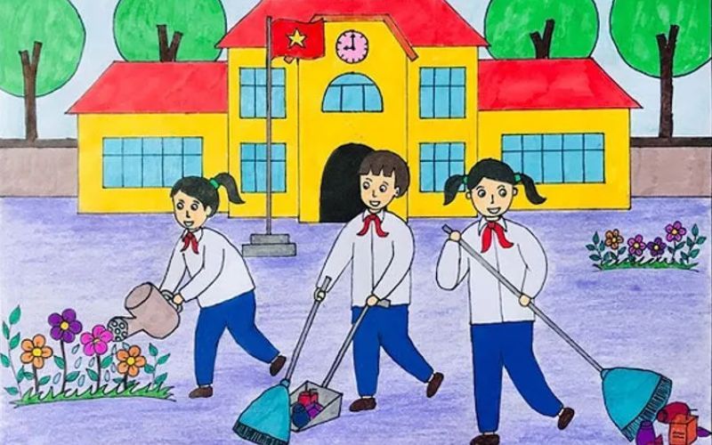 Tổng hợp các cách vẽ học sinh đơn giản, tranh vẽ học sinh đẹp nhất