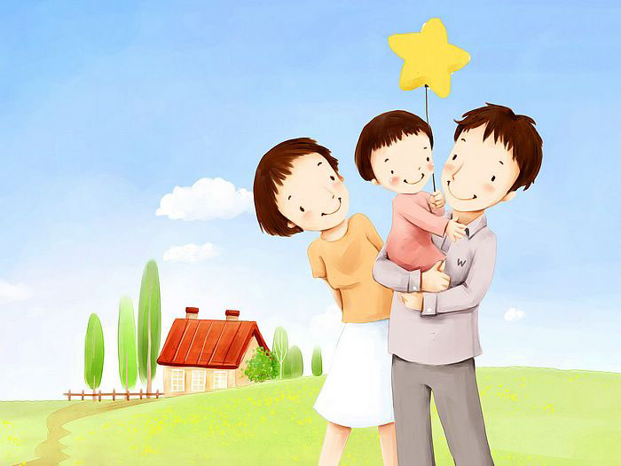 Tranh vẽ về gia đình đẹp