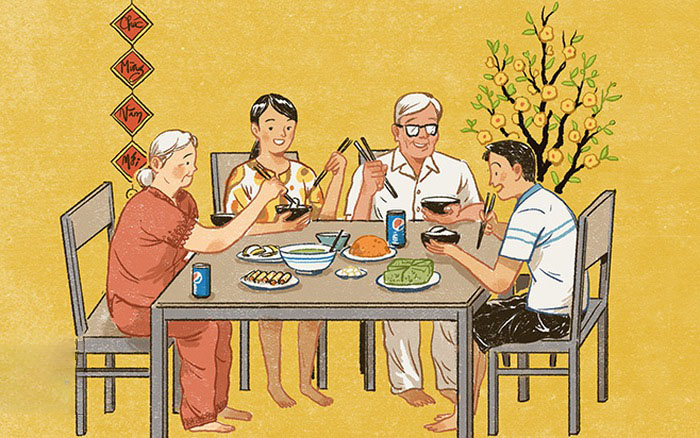 Tranh vẽ về gia đình đẹp