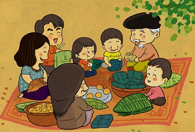 Tranh vẽ về gia đình đẹp