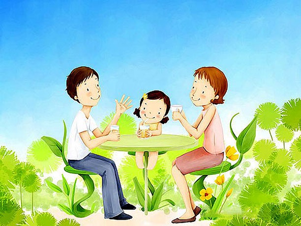 Tranh vẽ về gia đình đẹp