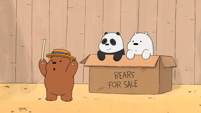 Bức tranh nền We Bare Bears đẹp lung linh