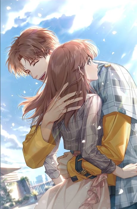 Bức ảnh cặp đôi yêu nhau trong thế giới anime