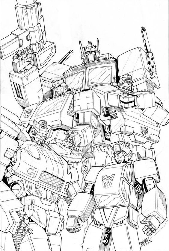 Tranh tô màu Optimus Prime siêu ngầu cho bé tập tô