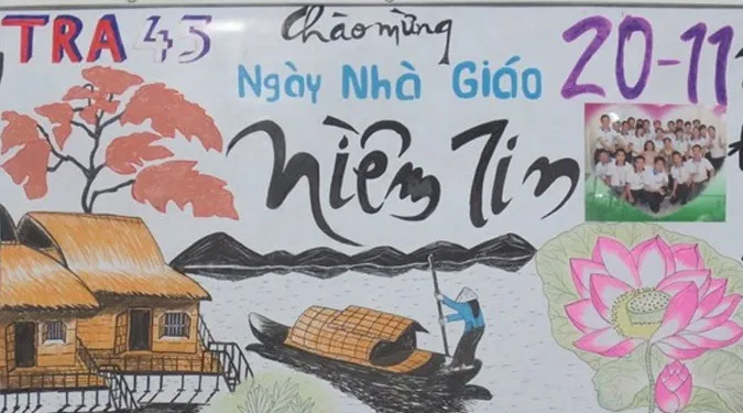 101 bức tranh 20/11 vẽ thầy cô giáo và mái trường đơn giản đẹp nhất