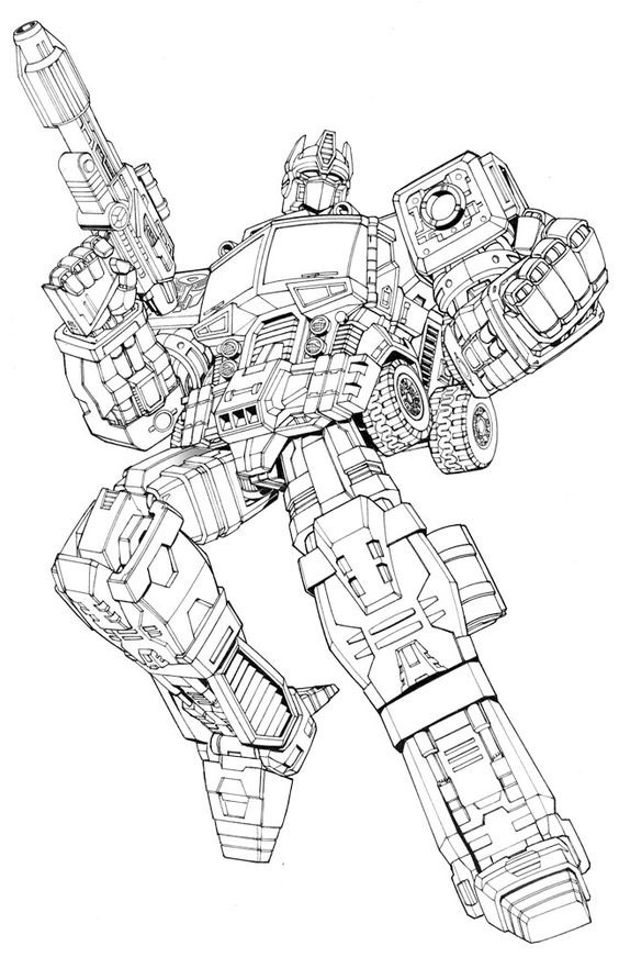 Tranh tô màu Optimus Prime siêu ngầu cho bé tập tô