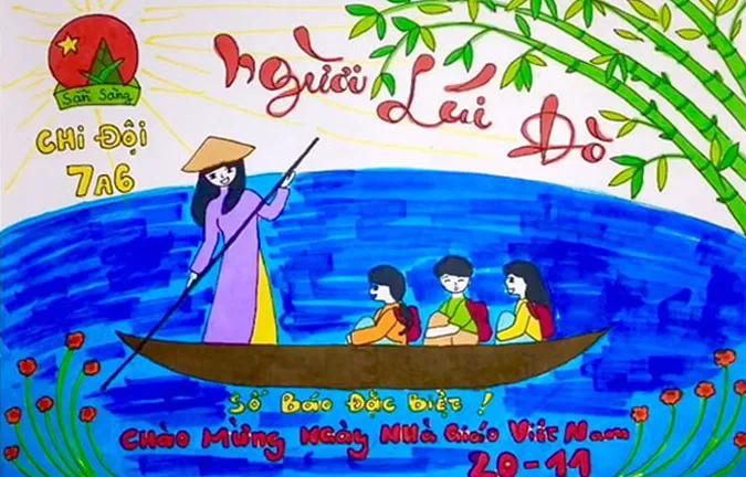101 bức tranh 20/11 vẽ thầy cô giáo và mái trường đơn giản đẹp nhất