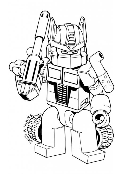 Tranh tô màu Optimus Prime siêu ngầu cho bé tập tô