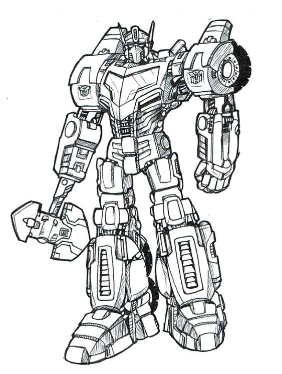 Tranh tô màu Optimus Prime siêu ngầu cho bé tập tô