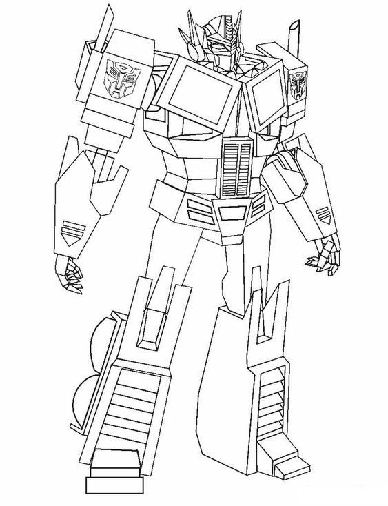 Tranh tô màu Optimus Prime siêu ngầu cho bé tập tô