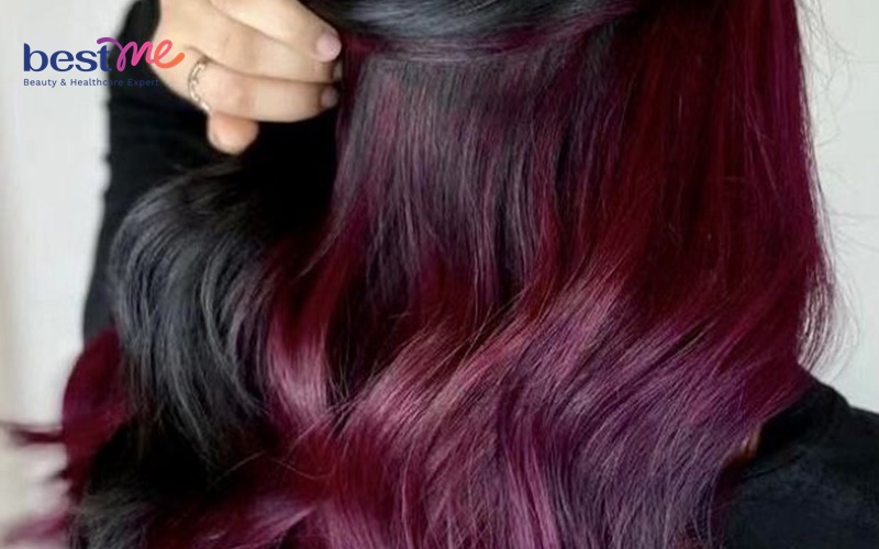 Tham khảo kiểu nhuộm màu tóc đen ánh đỏ tôn nét dịu dàng cho bạn