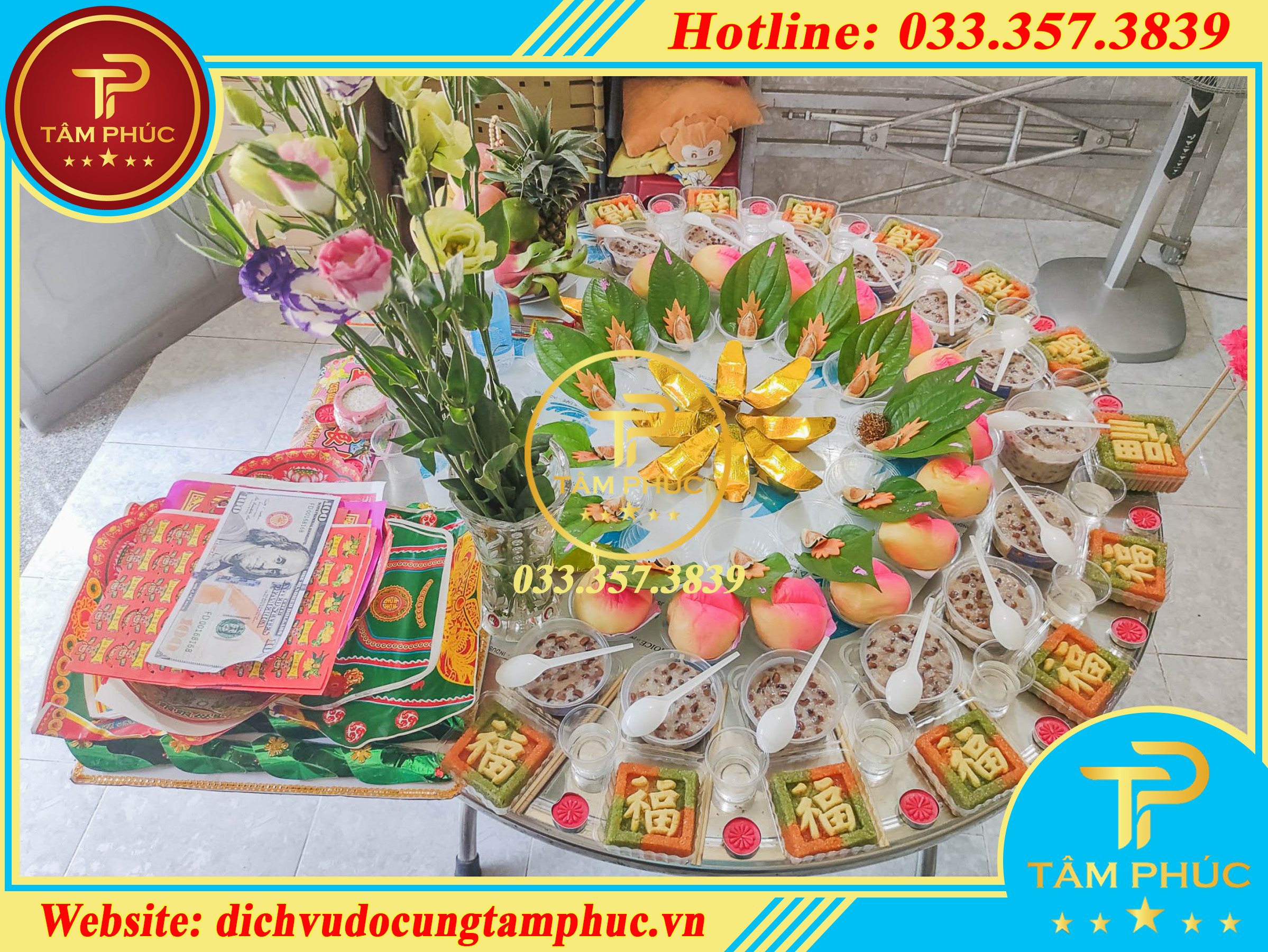Mâm lễ đầy tháng cho bé trai miền Bắc