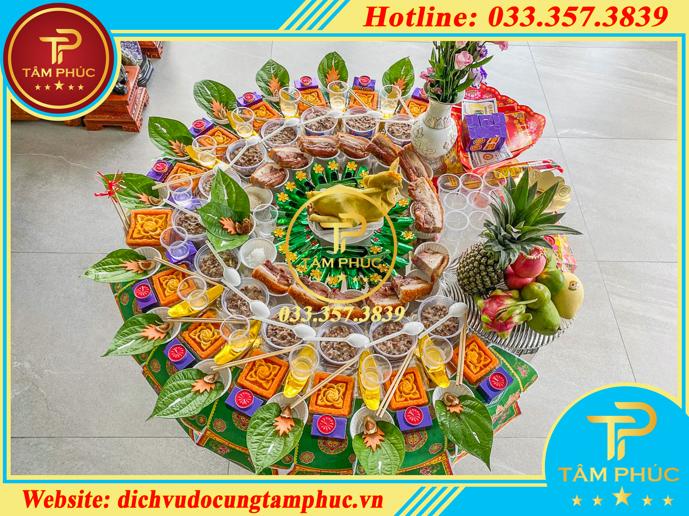 Mâm lễ đầy tháng cho bé trai miền Bắc