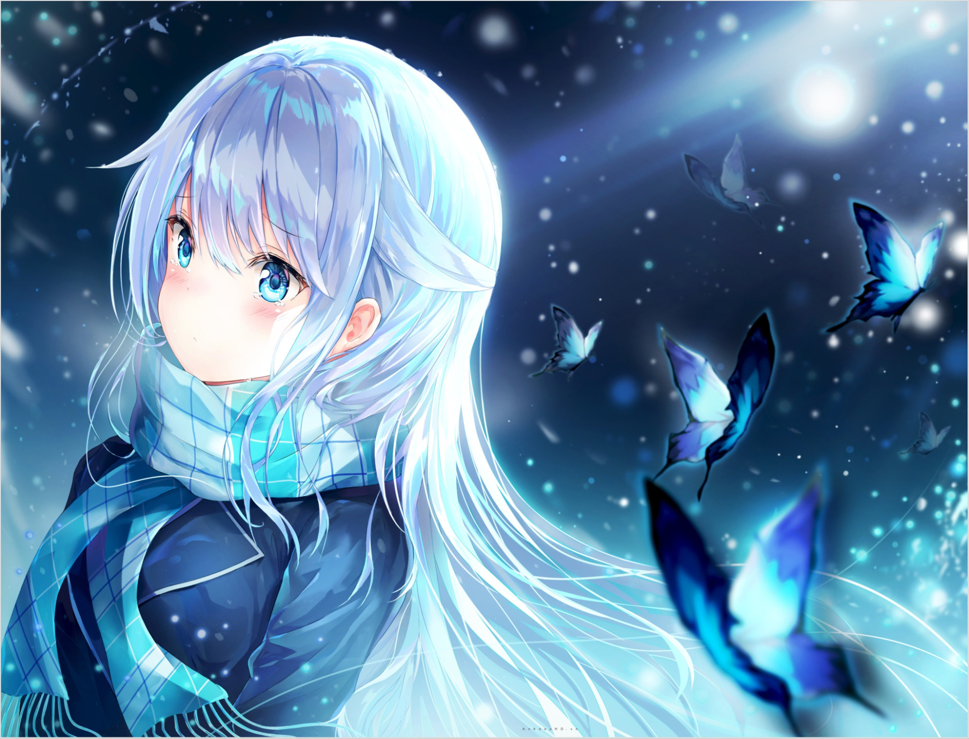 99+ hình ảnh anime nữ tóc xanh dương cute, lạnh lùng