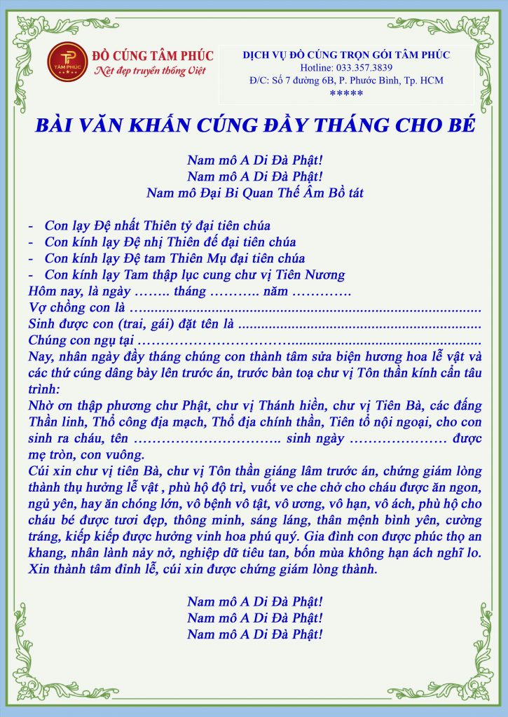 Mâm cúng đầy tháng bé gái đơn giản