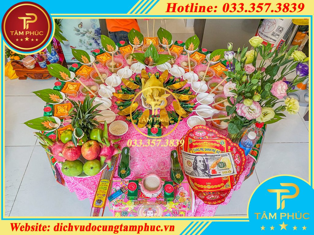 Mâm cúng đầy tháng bé gái đơn giản