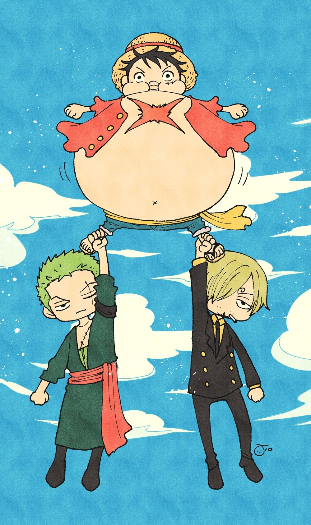 Luffy chibi ngầu - Bức tranh đẹp lung linh