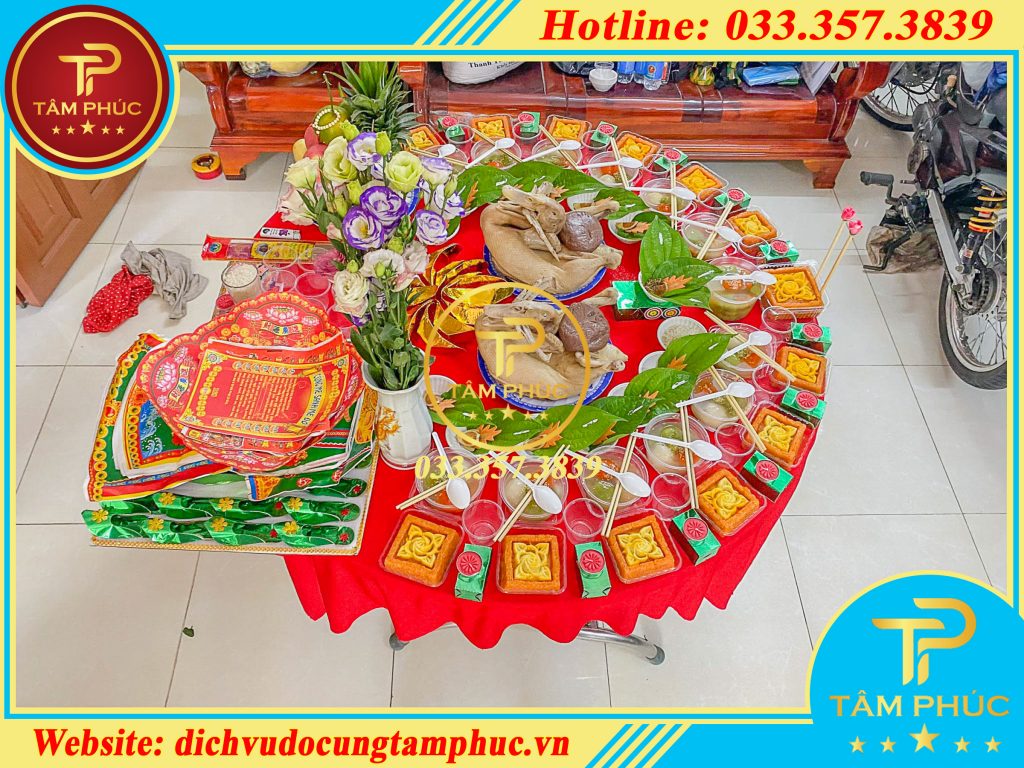 Mâm cúng đầy tháng bé gái đơn giản