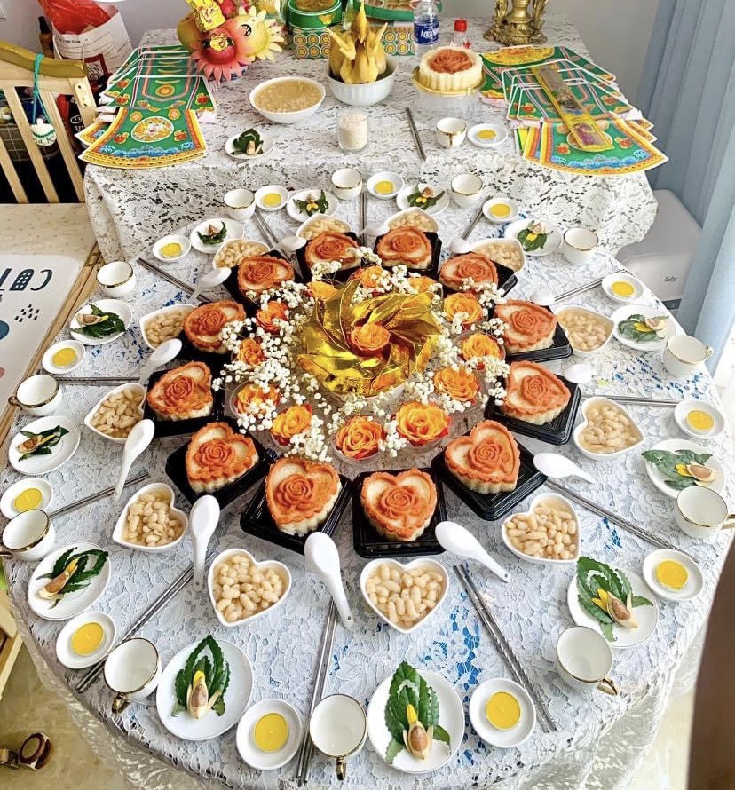 Mâm cúng đầy tháng bé gái