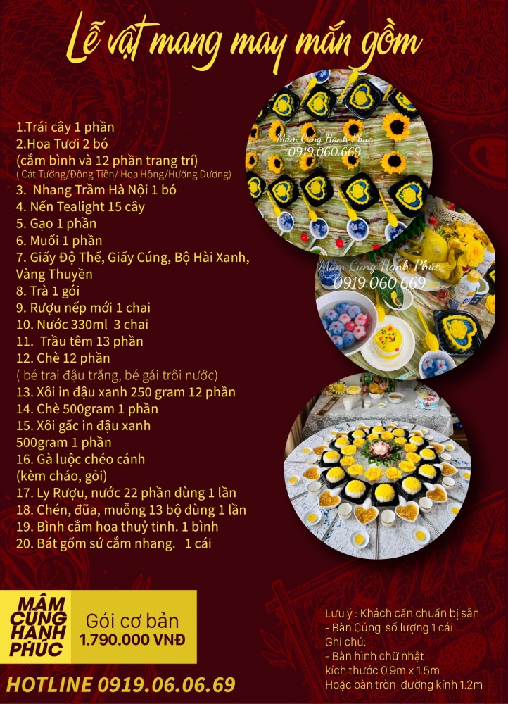Mâm cúng đầy tháng bé gái