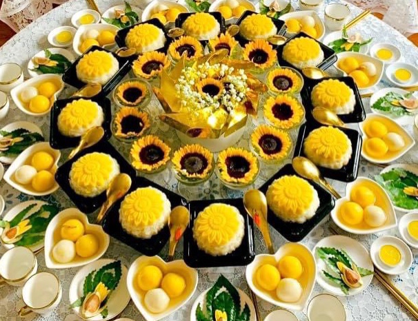 Mâm cúng đầy tháng bé gái
