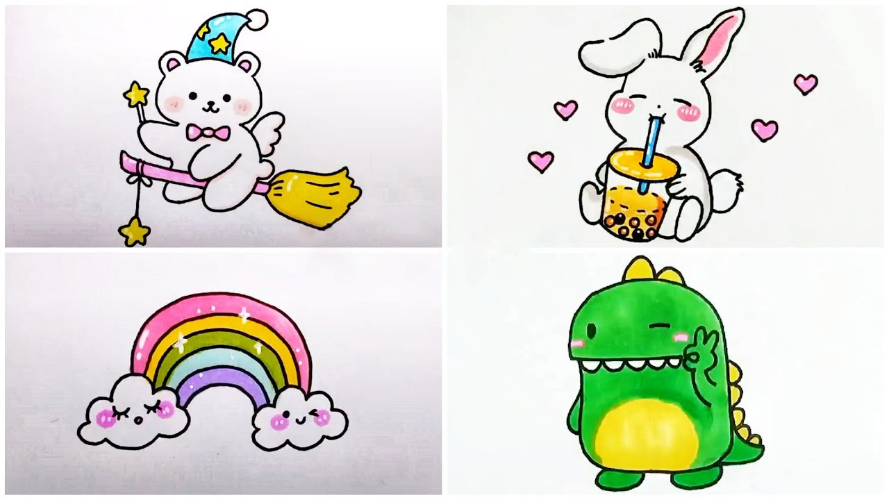 Bức tranh chibi dễ thương và đơn giản - Hình chibi xinh xắn, dễ vẽ
