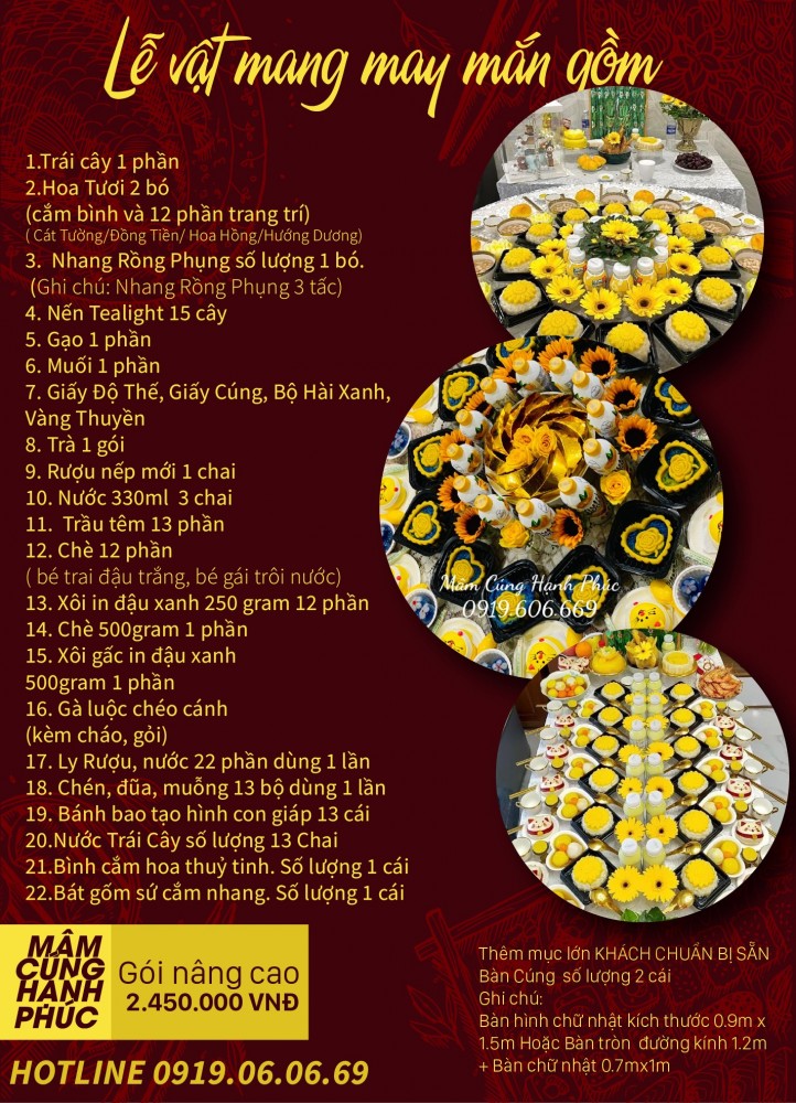 Mâm cúng đầy tháng bé gái