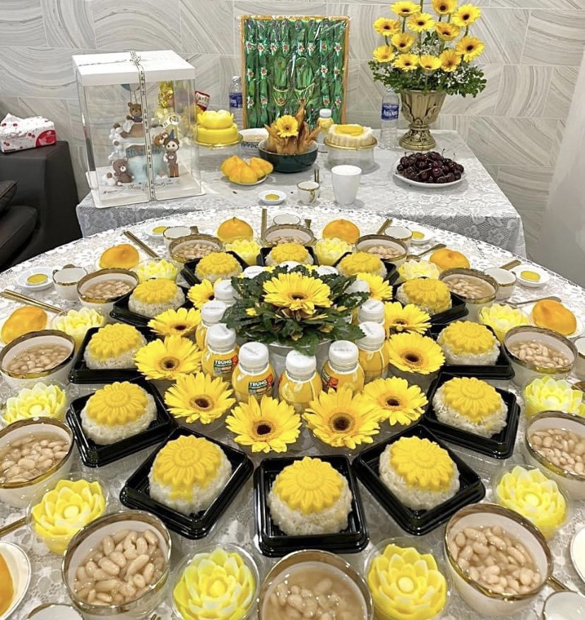 Mâm cúng đầy tháng bé gái