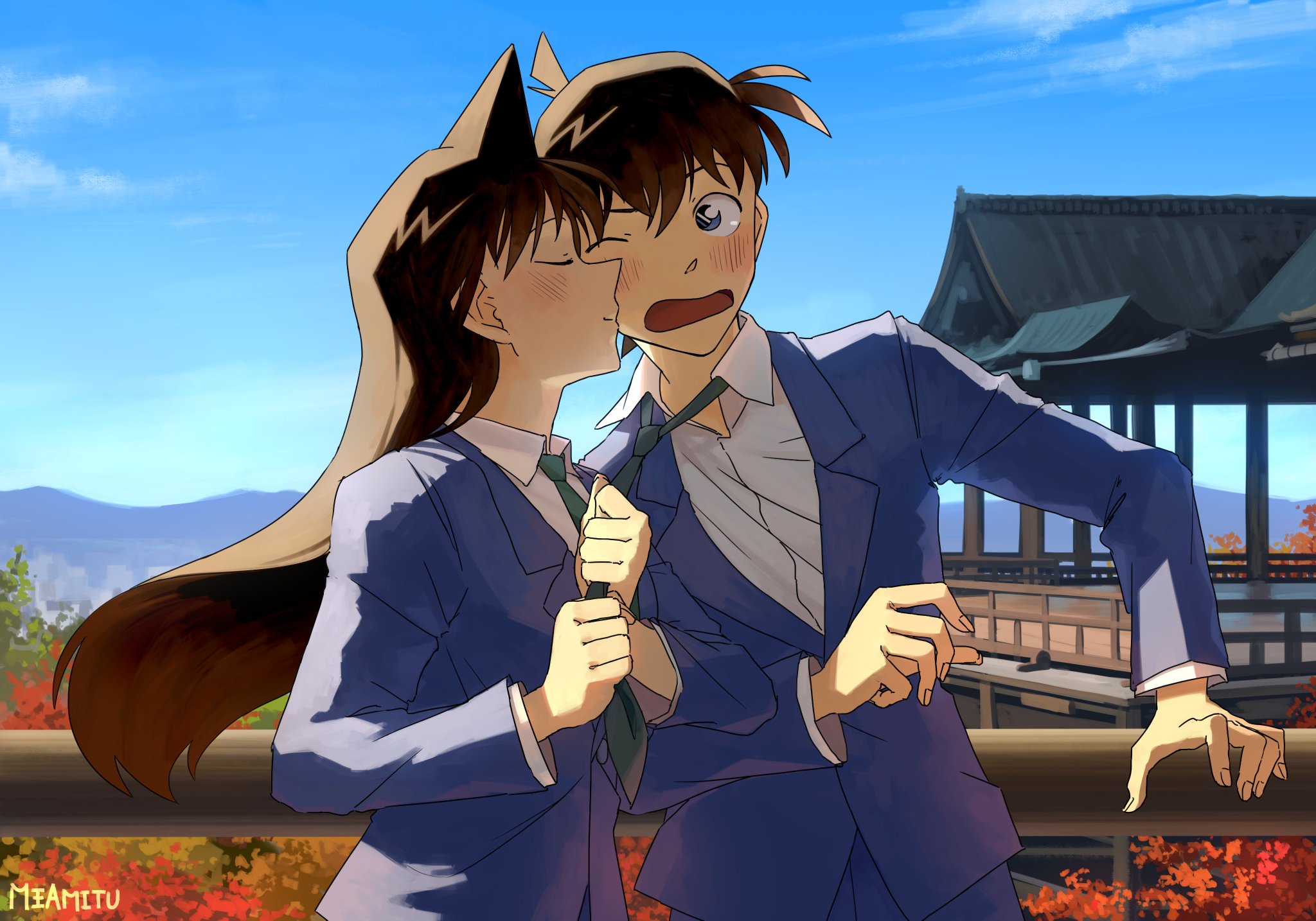 Hình ảnh Shinichi và Ran hôn nhau đẹp nhất