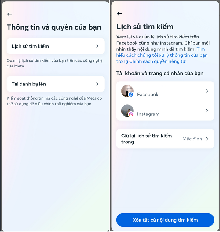 Cách xóa lịch sử tìm kiếm tự động trên Facebook hiệu quả