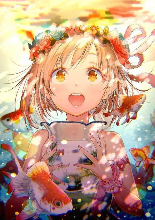 Bức tranh Anime nữ đơn giản đẹp