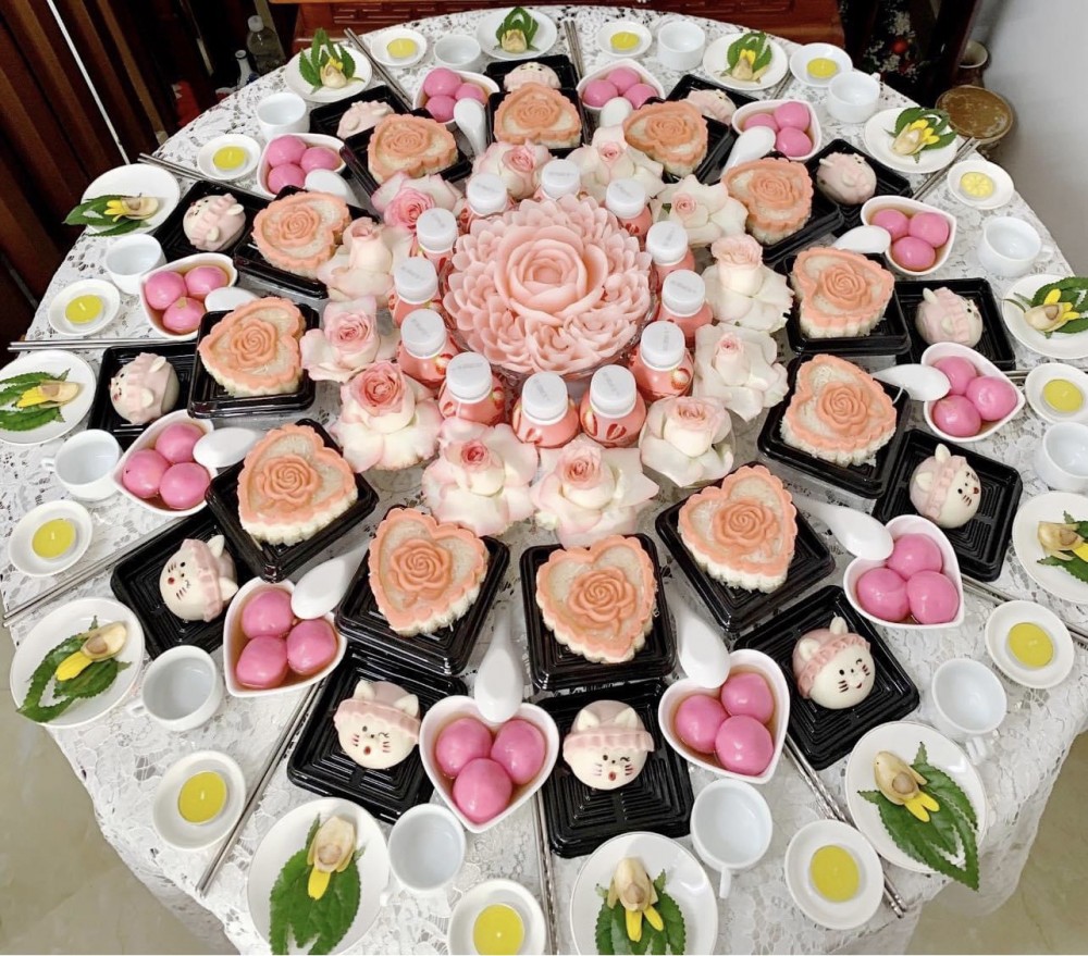 Mâm cúng đầy tháng bé gái