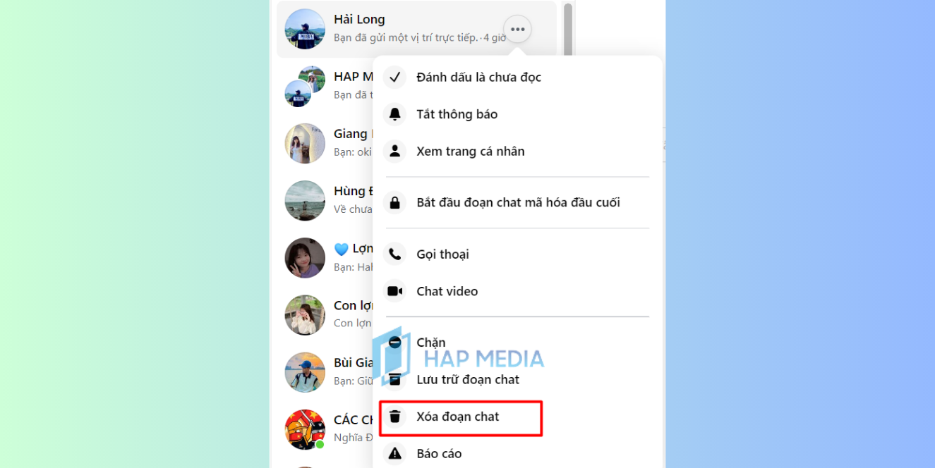 [Mẹo] Xóa toàn bộ cuộc trò chuyện trên Messenger 2 bên