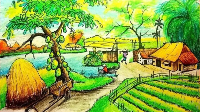 Những chủ đề vẽ tranh phong cảnh quê hương phổ biến hiện nay.