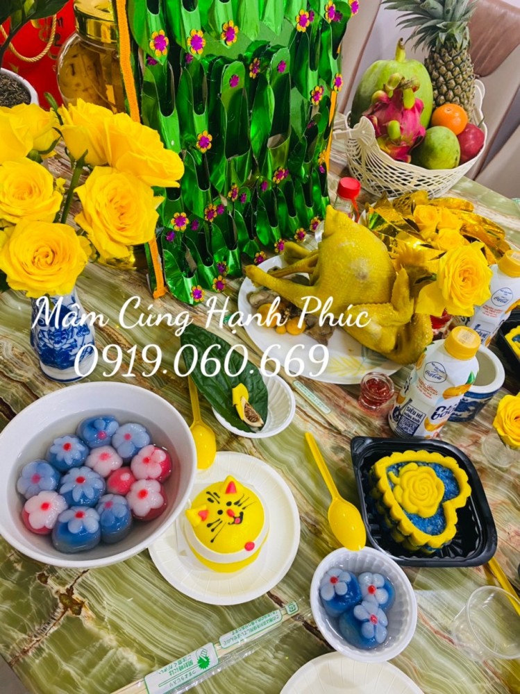 Mâm cúng đầy tháng bé gái